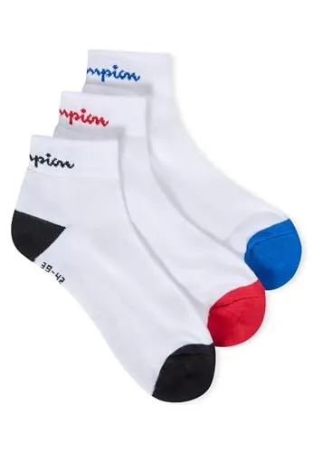 Champion Unisex Core Multicolor 3PP Quarter Freizeitsocken, Weiß, 35-38 (3er Pack)