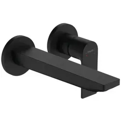 hansgrohe Rebris E Fertigmontageset 72568670 - Waschtischarmatur für Wandmontage mit Auslauf 205 mm, EcoSmart Technologie für Wasserersparnis und komfortable Nutzung in Badezimmern.