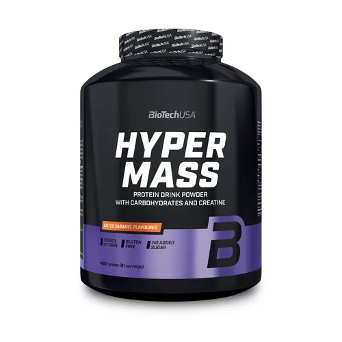 BioTech USA Hyper Mass 4000 g Dose - Salted Caramel - Protein Shake für Muskelaufbau, reich an Kalorien und perfekt für Hardgainer, mit köstlichem Salted Caramel Geschmack.