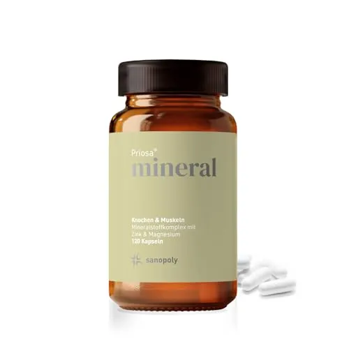 SANOPOLY Priosa® MINERAL 120 Kapseln - Mineralstoff-Mix für Vitalität - Entdecken Sie PRIOSA MINERAL: Ein ausgewogener Mix aus Mineralien und Mikronährstoffen für Ihre tägliche Nahrungsergänzung. Vegan und ohne künstliche Zusätze – ideal für Ihr Wohlbefinden.