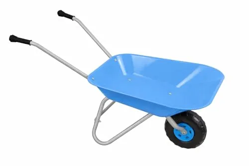 Kinder Metallschubkarre blau