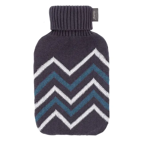 fashy Wärmflasche 2,0 ltr. mit Strickbezug grau,petrol Lagerauflösung!!