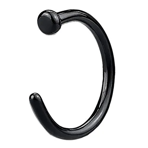Taffstyle Fake Ring Piercing für Ohr Nase Lippe oder Bauch (8, Schwarz | 0,8mm Stärke)