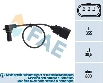 Produktbild FAE Drehzahlsensor 79062 für VW Golf IV Schrägheck (1J1)
