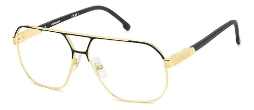 CARRERA 1135 I46 Matte Black Gold Herrenbrille - Hochwertige Brillenfassung für Herren, klassischer Rahmen in elegantem Schwarz und Gold, ideal für einen stilvollen Look.