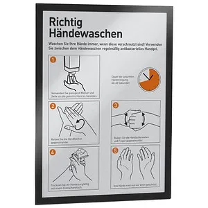 Durable 4873-01 Duraframe Magnetrahmen A3 schwarz, 2 Stück - Diverse D - Beidseitig lesbarer Magnetrahmen für Aushänge, ideal für häufige Aktualisierungen und einfach zu entfernen.