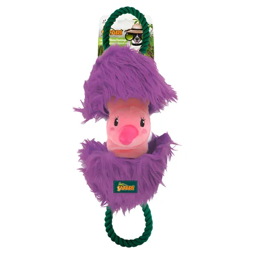 AFP Hundespielzeug Flamingo 42 cm - Quietscher, Seilgriffe für Spaß