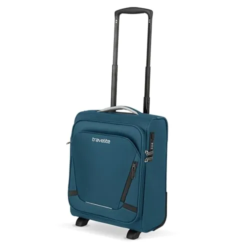 Travelite Jetpack Handgepäck Koffer mit 2 Rollen - Robuster Bordtrolley (40x30x20 cm, 21 l, 1,7 kg) mit integriertem Zahlenschloss, ideal für EasyJet, Vueling und Wizz. Mit praktischer Aufsteckfunktion für einfaches Reisen.