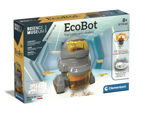 Clementoni Galileo-Robotics Saug-Roboter - Elektronischer Roboter-Bausatz für Kinder ab 8 Jahren, fördert Technikverständnis und Motorik, saugt kleine Gegenstände auf und macht Lernen spannend.