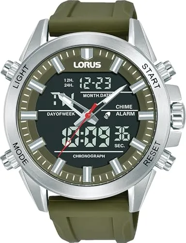 LORUS Herren Analog-Digital Uhr mit Silikon Armband RW669AX9