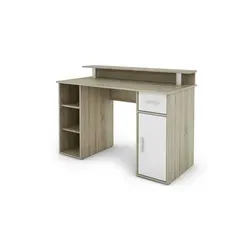 byLIVING Schreibtisch DIEGO - Kinderschreibtisch mit viel Stauraum, FSC-zertifiziert, in Sonoma Eichen-Optik und matten weißen Fronten, ideal für ein aufgeräumtes und nachhaltiges Arbeitsumfeld.