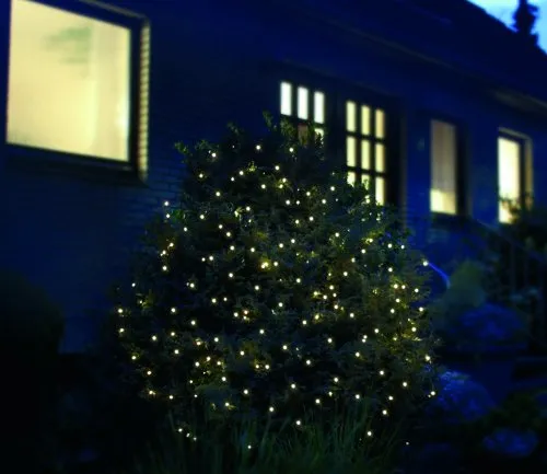FHS LED Lichtleiste - 4 x 4 Meter Lichternetz mit 360 warmweißen LEDs, perfekte Weihnachtsbeleuchtung für festliche Stimmung