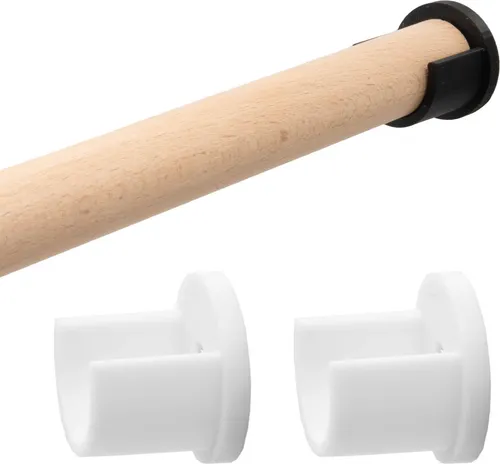 2x Wandlager Kleiderstange Weiß für 20mm Gardinenstange Schrankrohr Stangen Halter Halterung Set