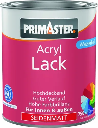 Primaster Acryl Lack tiefschwarz seidenmatt 750 ml Acryl Lack