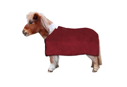 EQuest Pferde-Abschwitzdecke Dralon Pferdedecke speziell für Mini-Shettys, bordeaux