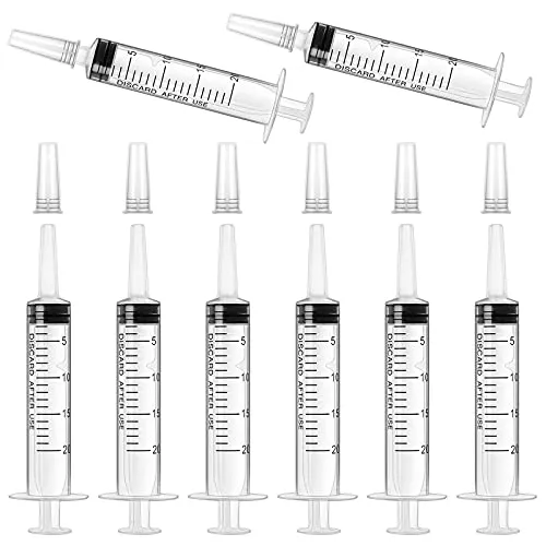 Stück 20ml Spritze mit Deckel,Kunststoffspritze Sterile Verpackung | Mit Messung für wissenschaftliche Labore, Dispensieren,Messen von Flüssigkeiten,Tierfütterung,Pflanzenbewässerung 8