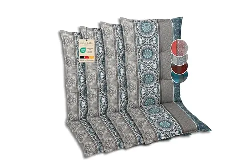 GO-DE Textil Sesselauflage Hochlehner 4er Set blau in blau von GO-DE Textil