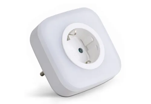 SEBSON LED Nachtlicht Steckdosenlampe - Lichtsensor, USB Anschlüsse, Ein- und Ausschalter, LED integriert, warmweiß, Zwischenstecker, USB-A und USB-C Anschluss, Dämmerungssensor, 230V