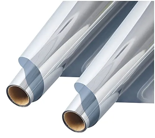 infactory Sonnenschutzfolie: 2er-Set Isolier-Spiegelfolie, selbstklebend, Sicht-/UV-Schutz,60x200cm (Sonnenschutzfolie Fenster, Hitzeschutz, Sonnenschutz)