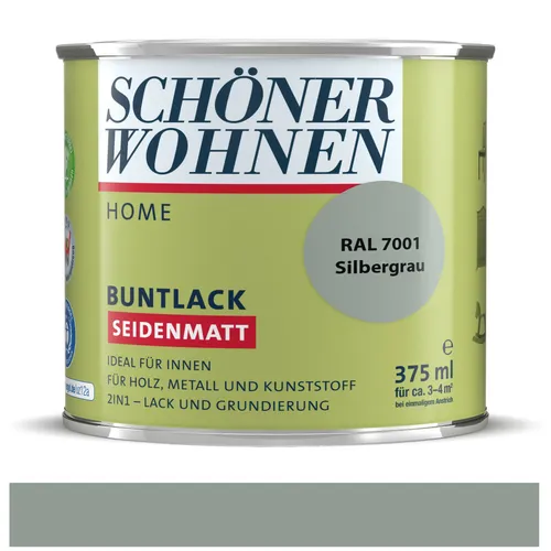 Schöner Wohnen Home Buntlack Silbergrau (RAL 7001) seidenmatt 375 ml