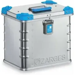 ZARGES Eurobox 27 l IM - Aluminium Transportbox für sicheren Transport - Transportboxen mit 27 l Volumen, robust und leicht, ideal für sicheren Transport dank Staub- und Spritzwasserschutz sowie ergonomischen Handgriffen.