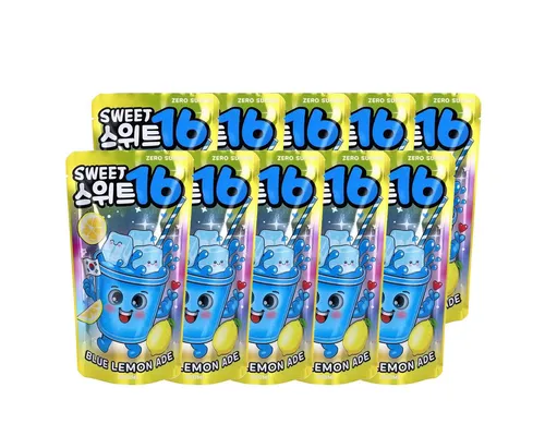 Sweet16 Softgetränk, Sweet16 Blue Lemon Ade Blaue Limonade zuckerfrei 200ml 10er Pack