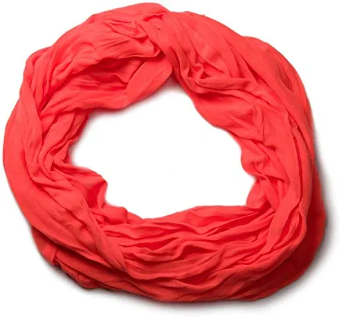 styleBREAKER Damen Jersey Loop Schlauchschal in Crash-Optik | Leichter elastischer Sommerschal Unifarben | Weich & Modisch | One Size, Farbe:Neonorange