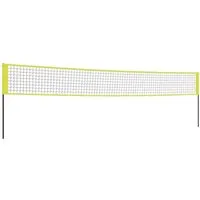 vidaXL Volleyballnetz Gelb und Schwarz 823x244 cm - Ideal für Garten- und Strandspiele, dieses langlebige Volleyballnetz aus UV-beständigem PE-Gewebe sorgt für stundenlangen Spaß. Einfach aufzubauen und mit Tragetasche für einfachen Transport.