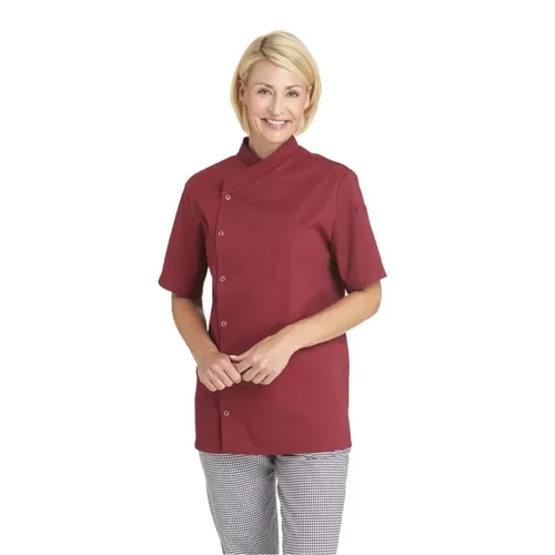 Leiber Kochjacke 1/2 Arm 12/2542-bordeaux, Größe 58 - Berufsbekleidung Gastronomie, mit Druckknopfleiste und Kontraststeppung für einen professionellen Look und hohen Tragekomfort.