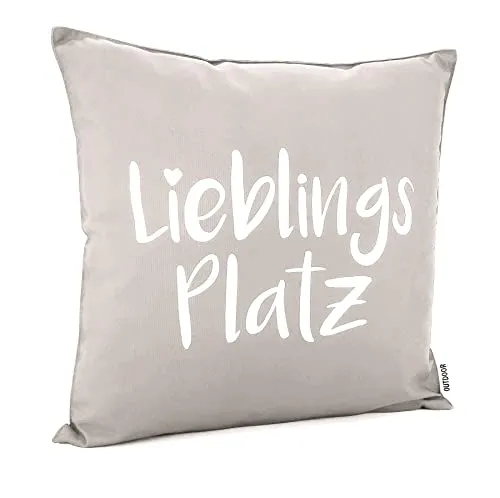 heimtexland ® Outdoorkissen 45x45 Dekokissen Outdoor Garten Lounge Deko Kissen Typ839 Lieblingsplatz Taupe