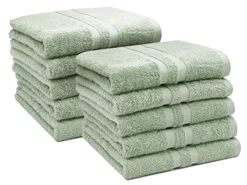 ZOLLNER Handtücher, Walkfrottier (10-St), 50 x 100 cm in grün von Zollner