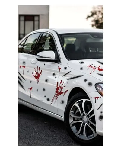 Horror-Shop Blutige FX Autosticker für Halloween 30x40cm