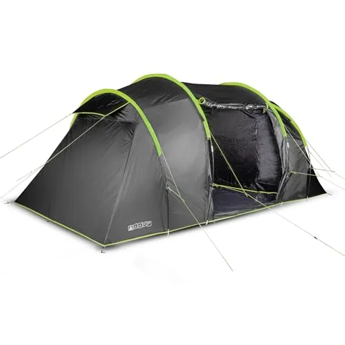 Bestlivings Familienzelt für 4 Personen - Wasserdicht & Geräumig - Geräumiges 4-Personen Kuppelzelt mit Vorzelt und 3000mm Wassersäule, ideal für Camping und Festivals. Optimale Luftzirkulation durch Lüftungsöffnungen sorgt für Komfort.