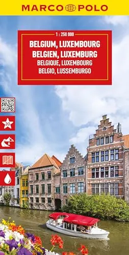 MARCO POLO Reisekarte Belgien, Luxemburg 1:250.000: Straßenkarte und Autokarte mit sehenswerten Strecken, Highlights und digitaler Erweiterung (Marco Polo Maps)