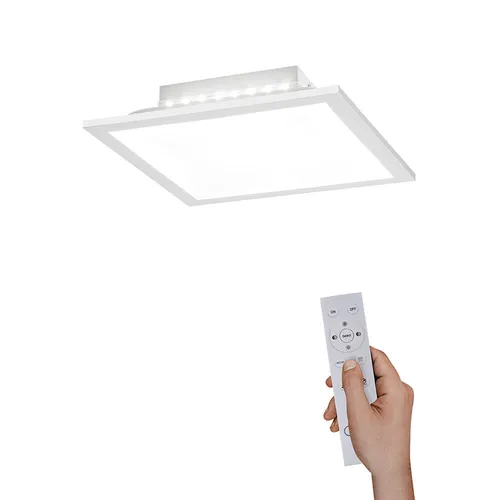 Dimmbare LED-Panel 30x30cm mit Fernbedienung - Moderne Deckenleuchte in Weiß, dimmbar und mit CCT Lichtmanagement für individuelle Farbtemperatur von warmweiß bis tageslichtweiß.