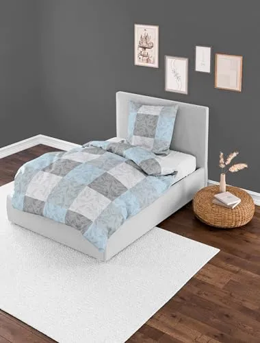 Bierbaum Bettwäsche 3092 - Flauschige Winterbettwäsche aus 100% Baumwolle - Bettwäsche-Sets, flauschig weich, hautfreundlich und atmungsaktiv mit verdecktem Reißverschluss, pflegeleicht und waschbar bis 60 Grad Celsius.