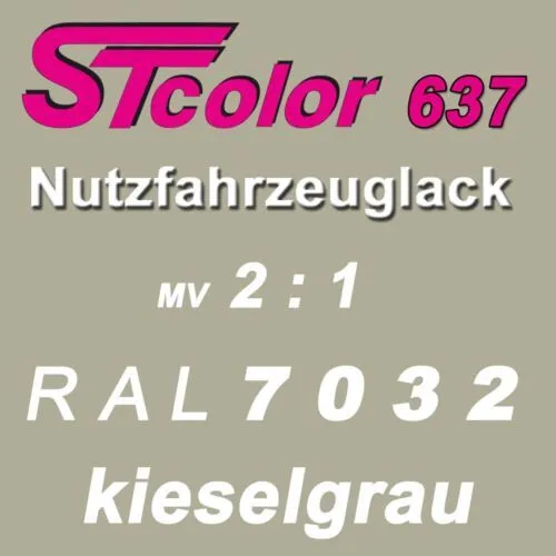 2K HS Autolack VOC 2:1 RAL 7032 kieselgrau NFZ LKW Lack Set mit Härter 1,5 kg