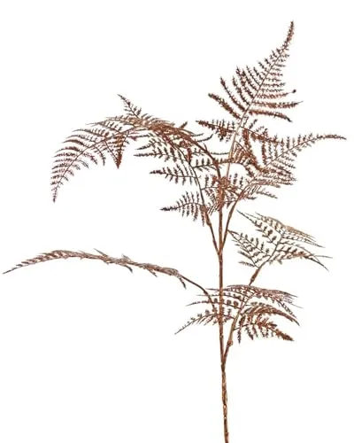artplants.de Künstlicher Asparagus plumosus Zweig Giona, Kupfer, 85cm - Künstlicher Deko Zweig
