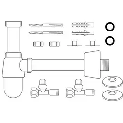 Waschtisch-Flaschensiphon-Set, 1 1/4