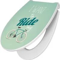 Banjado Premium Toilettendeckel mit Absenkautomatik – I Want To Ride My Bike - Hochwertiger Duroplast WC-Sitz mit Soft Close und modernem Design. Die Absenkautomatik sorgt für leisen Komfort, während das ansprechende Motiv Ihr Badezimmer aufwertet.