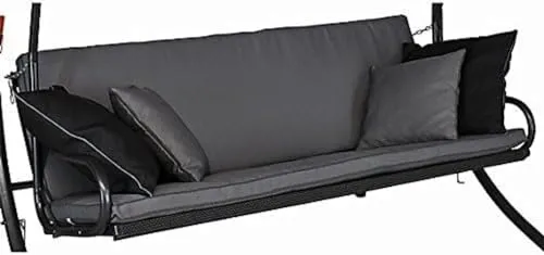 Angerer Hollywoodschaukel Auflage Elegance Style - Grau - Hängematten mit hochwertiger Auflage Made in Germany, dicke Schaumstoffpolsterung für absolute Entspannung im Garten oder auf dem Balkon.