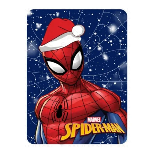 Spiderman Xmas Fleece Kuscheldecke Kinderdecke Winterdecke 100x140 cm
