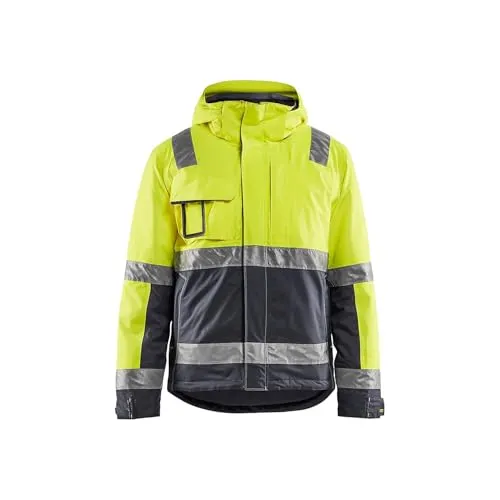 Blaklader 487019873396S Winterjacke, High Vis Gelb/Mittelgrau, Größe S - Robuste High-Vis Winterjacke aus wasser- und schmutzabweisendem Stretchstoff. Ausgestattet mit vielseitigen Taschenlösungen und ideal für den professionellen Einsatz in anspruchsvollen Umgebungen.