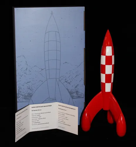 Tim und Struppi Rakete Rot Weiß 30 CM