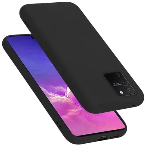 Cadorabo Hülle kompatibel mit Samsung Galaxy A91 / S10 LITE / M80s Hülle Silikon Handyhülle für Galaxy A91 / S10 LITE / M80s Case aus flüssigem Silikon- dünne TPU Schutzhülle - Liquid SCHWARZ
