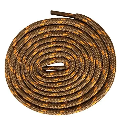 Collonil 1 Paar Schnürsenkel Kordel - rund - dick - Ø 3 mm Längen (75 cm, orangebraun/gelb)