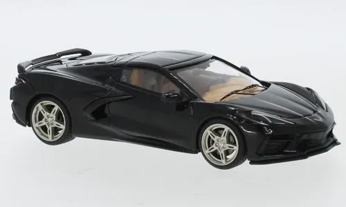 IXO 1:43 Chevrolet Corvette C8 (2020) - Schwarz - Detailgetreues Modellauto im Maßstab 1:43, ideal für Sammler und Liebhaber der Chevrolet Corvette C8.