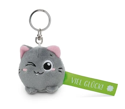 NICI Schlüsselanhänger Katze 'Viel Glück' grün 5cm
