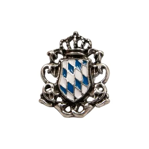 Alpenflüstern Ansteck-Pin Wappen blau-weiß - Trachten-Anstecker, Trachtenschmuck für Damen und Herren (antik-silber-farben) API140