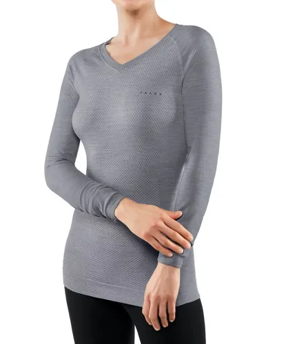 Falke Langarmshirt Wool Tech Light - Damen Unterwäsche in Grau, Größe XS - Hochwertiges Langarmshirt aus Merinowolle für optimale Temperaturregulierung und maximale Bewegungsfreiheit, ideal für kalte Temperaturen.